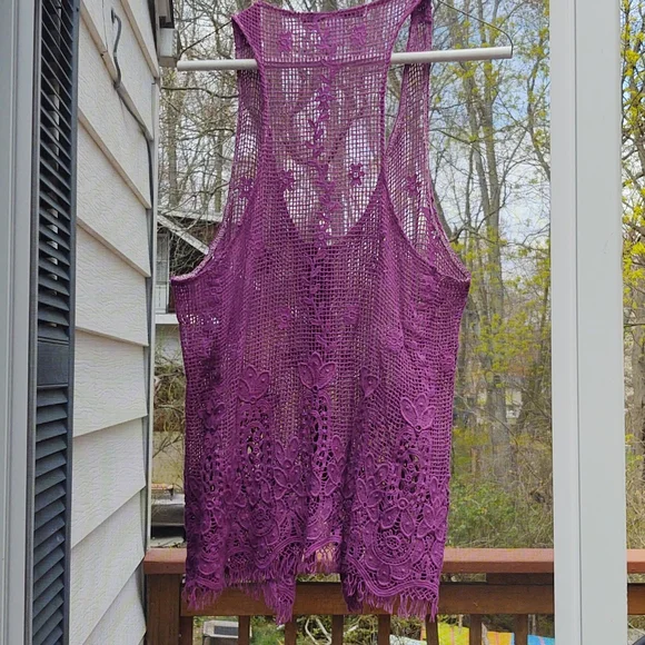 Crochet cotton tank/vest rezrekshn by Esther Chen size medium - Picture 3 of 9